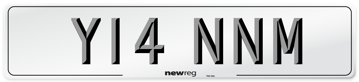 Y14 NNM Number Plate from New Reg